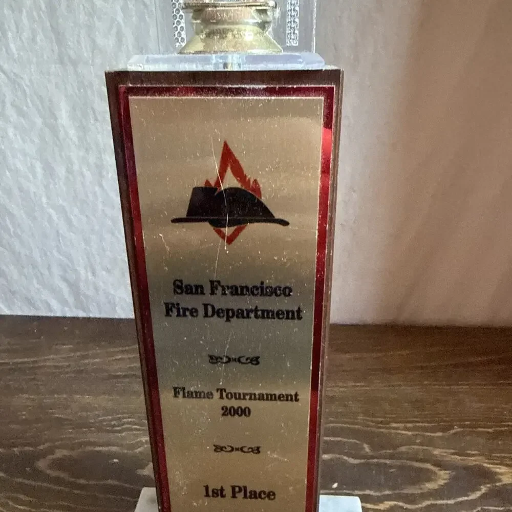 Lady Basketball Player Shooting Trophy 17” Tall San Francisco Fire Dept
